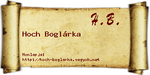 Hoch Boglárka névjegykártya